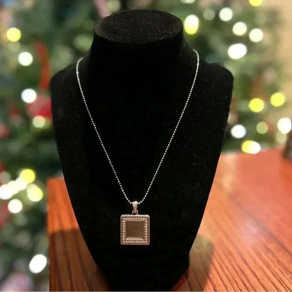 Brighton Picture Frame Rhinestone Locket Pendant Necklace NWT